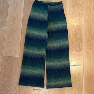 Wide Leg Gradient Knit Pants in Green